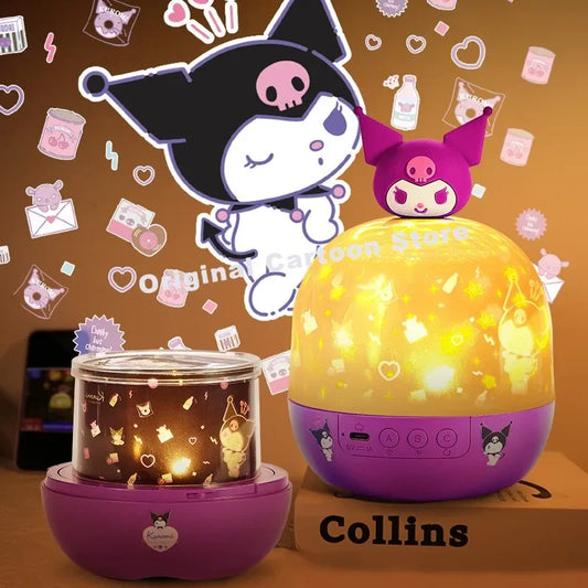 LitLyte's Hello Kitty Sanrio Kuromi Starry Sky Projector Lamp Birthday Gift Music Box Music Starry Sky Light Night Light Child Gift